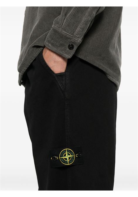 pantaloni panama cotton old effect uomo neri STONE ISLAND | K2S15 3100009 S0184V0129